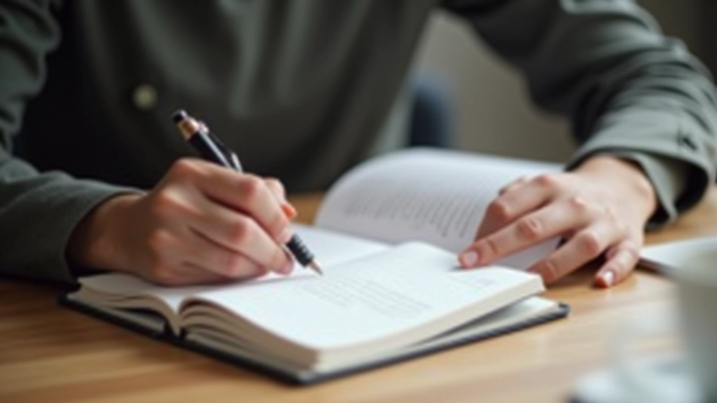 Pessoa escrevendo notas num caderno durante uma discussão